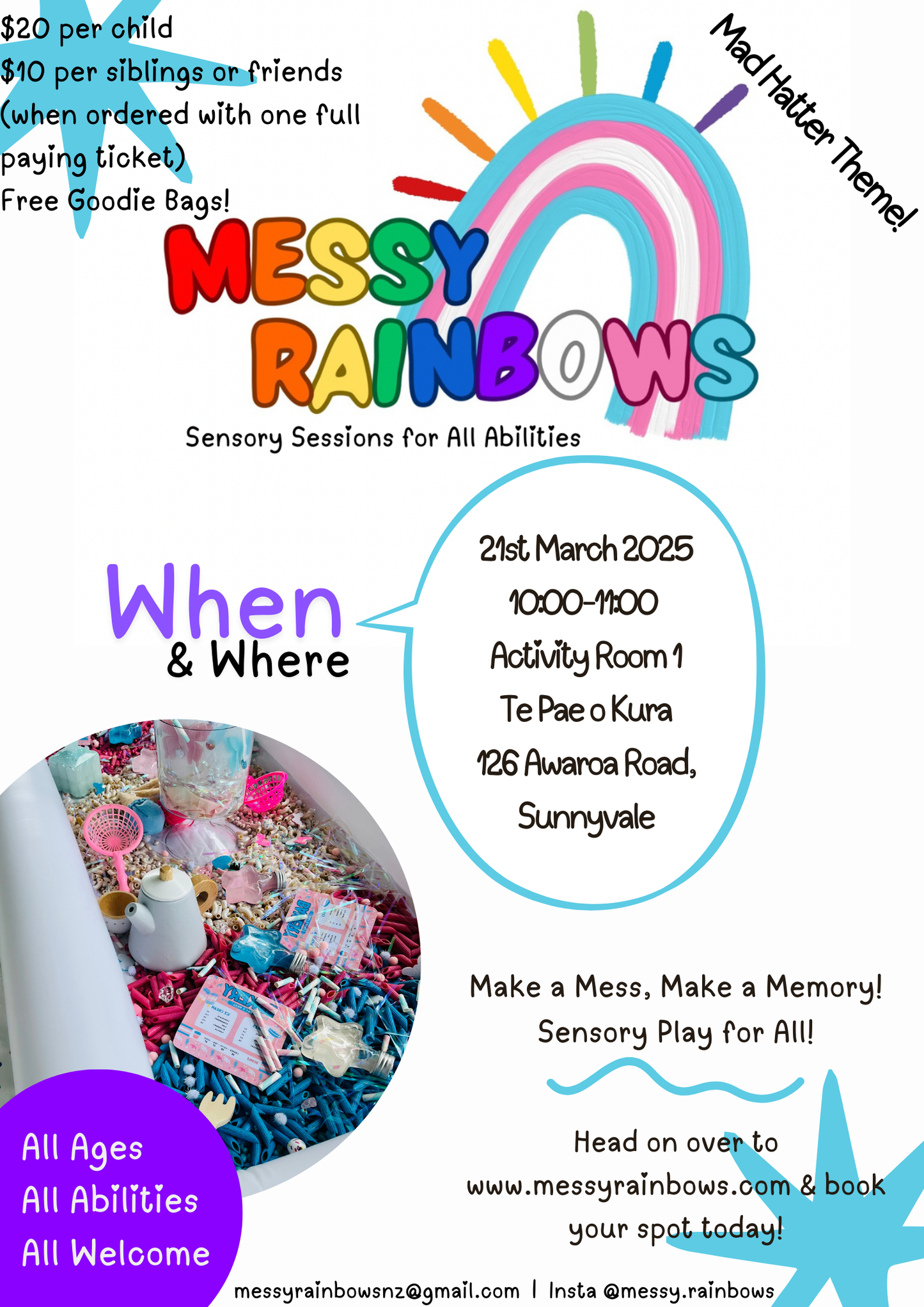 Book a Messy Rainbows Session!